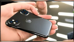 lady with oversized plump fingers getting iphone11 all full of dirty finger residue