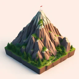 Isometric view of a Mesa mountain 2d game asset from the front