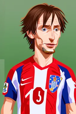 Luka Modric Croatian soccer player cartoon 2d