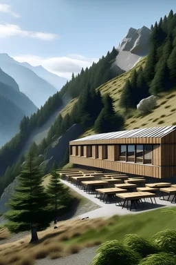 a modern classroom on a mountain side