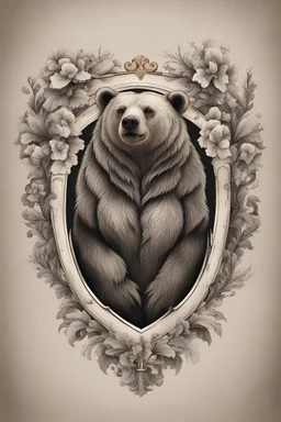 An elegant coat of arms with a bear without any signatures