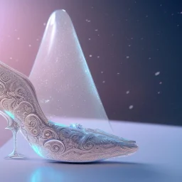 magic glass slipper ,snow, sharp, ornate, elegant, highly detailed, artstation, concept art, smooth, sharp focus, illustration, 8k,intricate