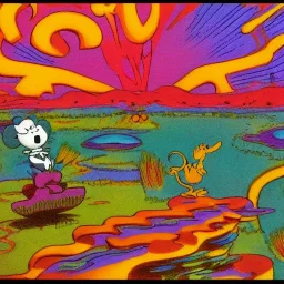 from krazy kat and ignatz mouse by herriman Coconino County, Arizona psychedelic landscape