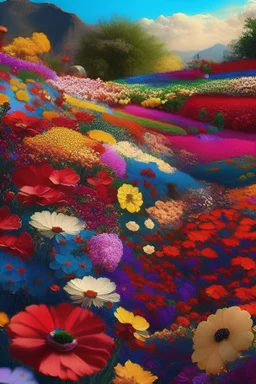 A place full of colorful flowers