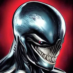 crossover between alien xenomorph and captain America