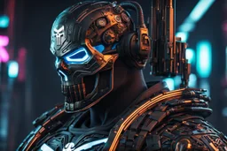 Punisher with Body parts mechanism in 8k cgi cyberpunk drawing style, samurai custom, close picture, neon, intricate details, highly detailed, high details, detailed portrait, masterpiece,ultra detailed, ultra quality
