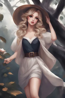 Painting of a beautiful girl, beautiful, dress, young girl, digital painting, realistic art, pretty face, illustration, anime portrait, barbie face, big eyes, bright eyes, dream, trees, white background, dark night,white background, fantasy, high quality, 8k