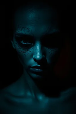 surreal abstract fade human portrait, lack black eyes, Darkness is sometimes, it is the moment of realization. The shadows rising from the depths are not merely terrifying; they are the offspring of our minds, surreal abstract things andt shapes, . darkness looking me, and eating face, body, close up the crepy stunning portrait, shadows, evil darkness, surreal, thiller vibe, background vortex, abyss,crepy vibe, intricate details, cinematic