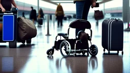 wheelchair covered in feces at airport