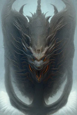 high-quality, fine-detail beautiful, black dragon head portrait, clear reflective lake, tranquil, stunning, 8k resolution, intricate, digital art, detailed matte, volumetric lighting, George Grie, Anne Dittman, Anne Stokes, Lisa Parker, Selina French, Alphonse Mucha