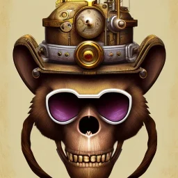 steampunk monkey headskull worrior