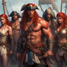 The pirate captain enters with a scar down his cheek his crew is a motley collection of races and complexions. "Ah, Red Sonja, glad you're here," says the captain,