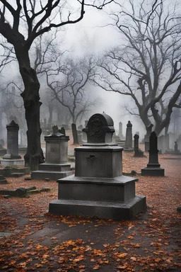 a rainy day in November at an old jewish cemetary