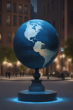 статуя на улице, Шар как планета/звезда: Превратим шар в визуализацию планеты, звезды или небесного тела. С помощью проекции, освещения и текстур можно создать ощущение реального космического объекта. Например, статуя шара может быть превращена в визуализацию планеты Земля с помощью проекции карты мира на его поверхность. При освещении шара светодиодными лампами можно создать эффект вращения Земли вокруг своей оси. Текстуры, имитирующие океаны, суши, облака и континенты, добавят реализма
