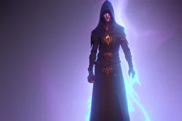 cloaked and dark hooded sorcerer