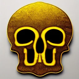 Иконка с золотым черепком на белом фоне