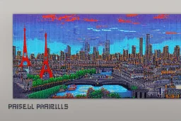 pixel art paris skyline