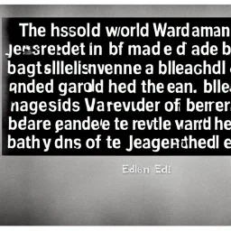 Diese Welt wurde geschaffen, um ein Ort zu sein, an dem der Mensch die Verurteilung ertragen kann. Daraus folgt, dass der Mensch auf Erden niemals einen einzigen Tag lang gesegnet wurde; Die Erde war nie ein Lustgarten - Eden, sondern von Anfang an eine Sträflingsinsel.