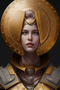 portrait, Roman, shield, full body, chain mail, 8k resolution