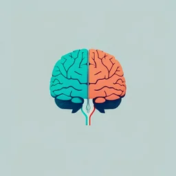 healthy brain , minimalistic, mate color