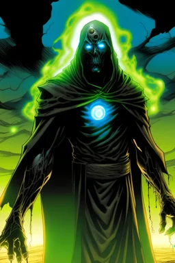 Cloaked Supervillian, Glowing man return to the nuclear wasteland, from Geoff Johns and Gary Frank, Ghost Machine