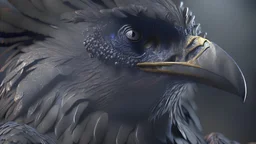 close up of a gorgeous bird man, cinematic lighting, slate gray, intricate, realistic,