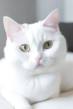 a white cute cat
