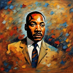 portrait of martin luther king painted by vaan gogh