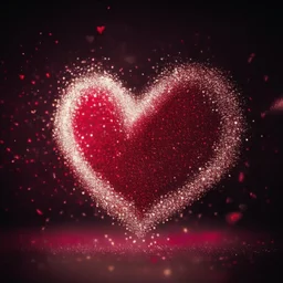 motion blur red glitter electric heart