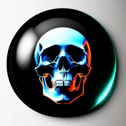 cyberpunk style ink ball skull picture in detailed frame, big black eyes, unreal engine 5, 8k resolution, photorealistic, ultra detailed, frame extreme sharp, accurate