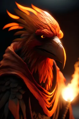 male aarakocra sun soul monk flaming angry short Realistic, cinematic, 35mm anamorphic lens