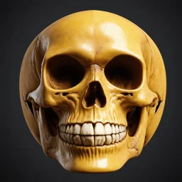 ANATOMICALLY CORRECT digital photograph of the SKULL OF A freshly skinned SMILEY FACE with fine line, highly detailed, high resolution, 8k 3d, vray, horrorcore,