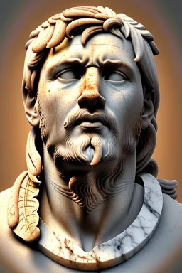 Ultra Realistic image, Roman sculpture, white marble material, Lionel Messi, gold Laurel leaves wreath, renaissance ornaments, one gold star in heart, sun ornament, sun rays background, chisel style, waist up portrait, emperor style, epic, celestial, cinematic lighting, God light, god rays, 4k resolution, smooth details, ornate details, soft lighting, unreal engine 5, art station, substance 3d.