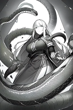 lots of snakes, greyscale