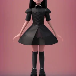 Jenna ortega with wednesday addams black dress,soft goth libstick, wednesday addams make up, overknee socks, dramatic lighting, highly detailed oil painting, volumetric lighting