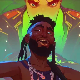A vibrant and energetic concert performance by Lucky Dube, with a large crowd of enthusiastic fans dancing and singing along to his reggae music.spirit.energy and beauty of this moment.