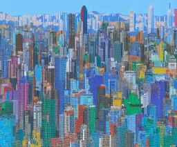 pixel art Hong Kong skyline