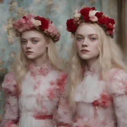 Elle fanning and dakota fanning as flowers, red, 1780