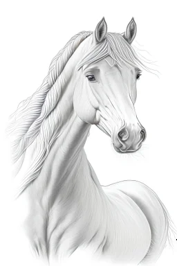 outline pencil art of a cute horse