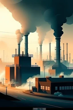Air pollution realistic by factories