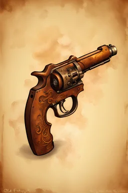 old fantasy rusted revolver