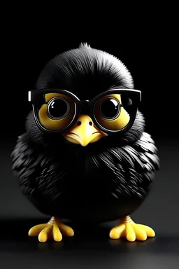 little chick make eye glass black