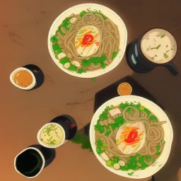 ramen with beer drink