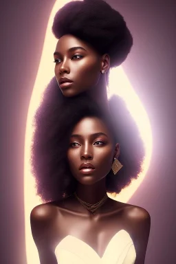 A portrait of a beautiful youthful black woman, wearing a corset, long silky black hair, wizard, magical, ethereal, soft bright lighting, Concept art by wlop, Ultra quality 8k, Fantasy.