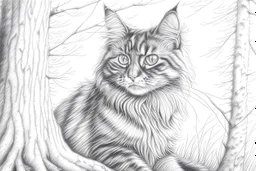 Norwegian forest, woodland- Pencil drawing, realistic, graphite