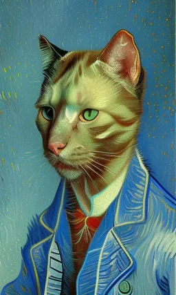 Portrait of a cat by Van Gogh