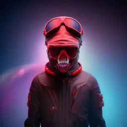 Midjourney style of detailed and intricate skull wearing red sunglasses| wearing cosmonaut suit| portrait and science fiction theme| aurora lighting| nebula and stars| stunning environment| volumetric lighting| vibrant