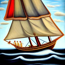 portrait of a Sail Ship El Bosco style