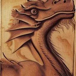 portrait of dragon by Leonardo da Vinci