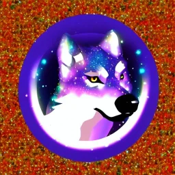 A magical sparkle wolf bird good logo